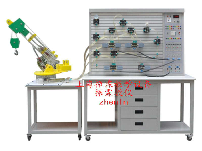 工程液壓實訓(xùn)設(shè)備  /  透明起重機(jī)液壓系統(tǒng)與PLC控制實訓(xùn)裝置_上海振霖教學(xué)設(shè)備有限公司